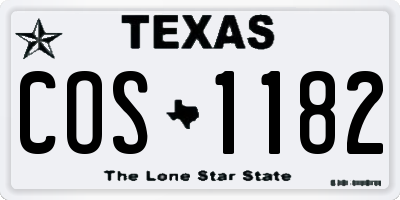 TX license plate COS1182
