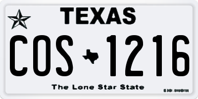 TX license plate COS1216