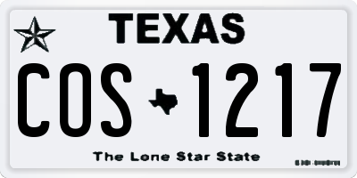 TX license plate COS1217