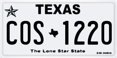 TX license plate COS1220