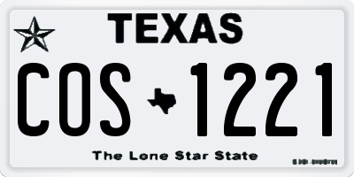 TX license plate COS1221