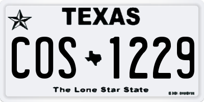 TX license plate COS1229