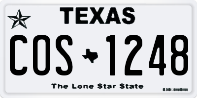 TX license plate COS1248