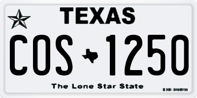 TX license plate COS1250