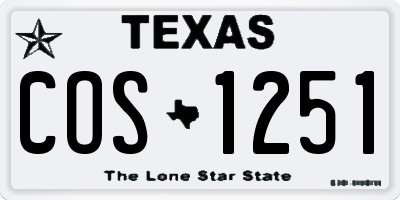 TX license plate COS1251