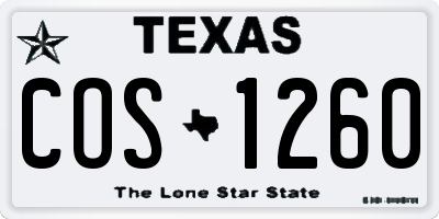 TX license plate COS1260