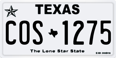 TX license plate COS1275