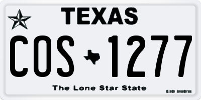TX license plate COS1277