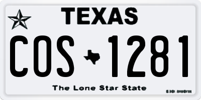 TX license plate COS1281