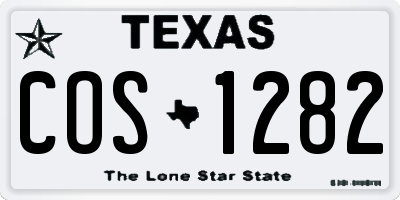 TX license plate COS1282