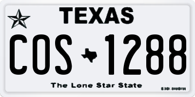 TX license plate COS1288