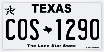 TX license plate COS1290