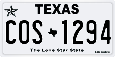 TX license plate COS1294