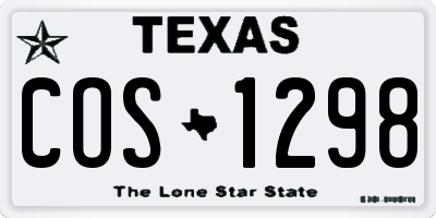 TX license plate COS1298