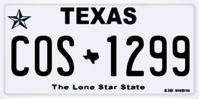 TX license plate COS1299