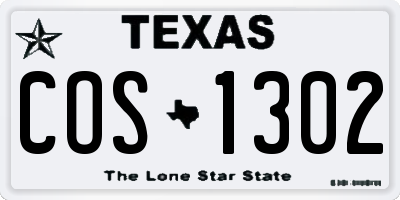 TX license plate COS1302