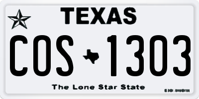 TX license plate COS1303
