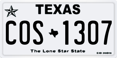TX license plate COS1307