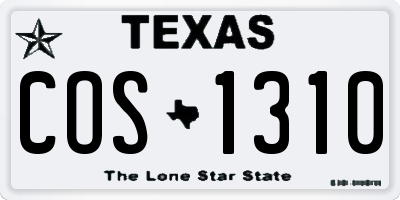 TX license plate COS1310