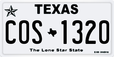 TX license plate COS1320