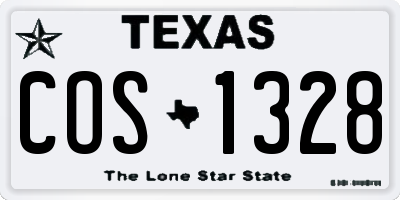TX license plate COS1328