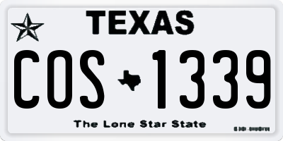 TX license plate COS1339