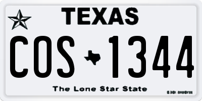TX license plate COS1344