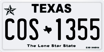 TX license plate COS1355