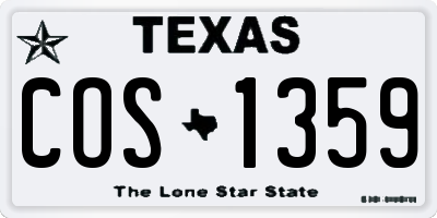 TX license plate COS1359