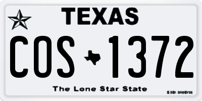 TX license plate COS1372