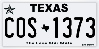 TX license plate COS1373