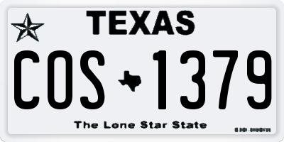 TX license plate COS1379