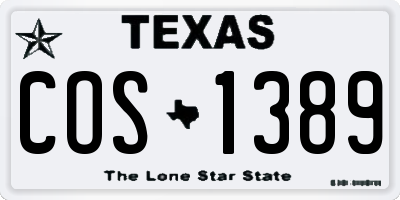 TX license plate COS1389