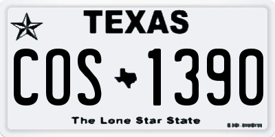 TX license plate COS1390