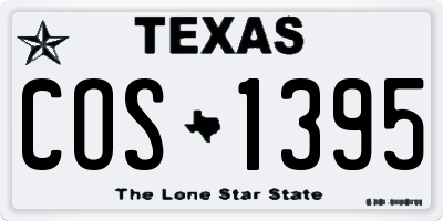 TX license plate COS1395