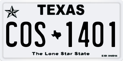 TX license plate COS1401