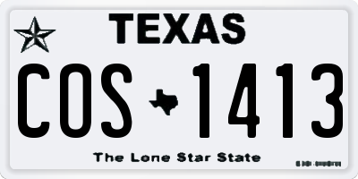 TX license plate COS1413