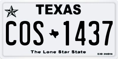 TX license plate COS1437