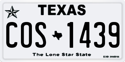 TX license plate COS1439