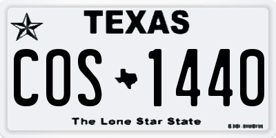 TX license plate COS1440