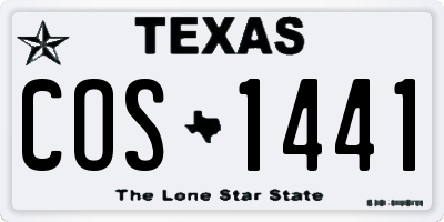 TX license plate COS1441