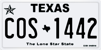 TX license plate COS1442