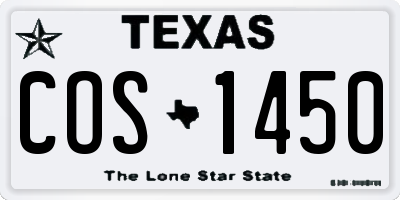 TX license plate COS1450