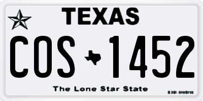 TX license plate COS1452