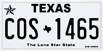 TX license plate COS1465
