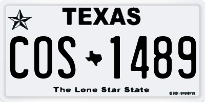 TX license plate COS1489