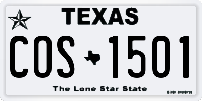 TX license plate COS1501