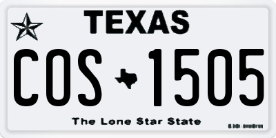 TX license plate COS1505