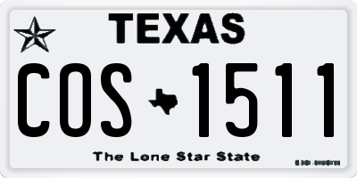 TX license plate COS1511