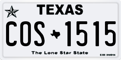 TX license plate COS1515